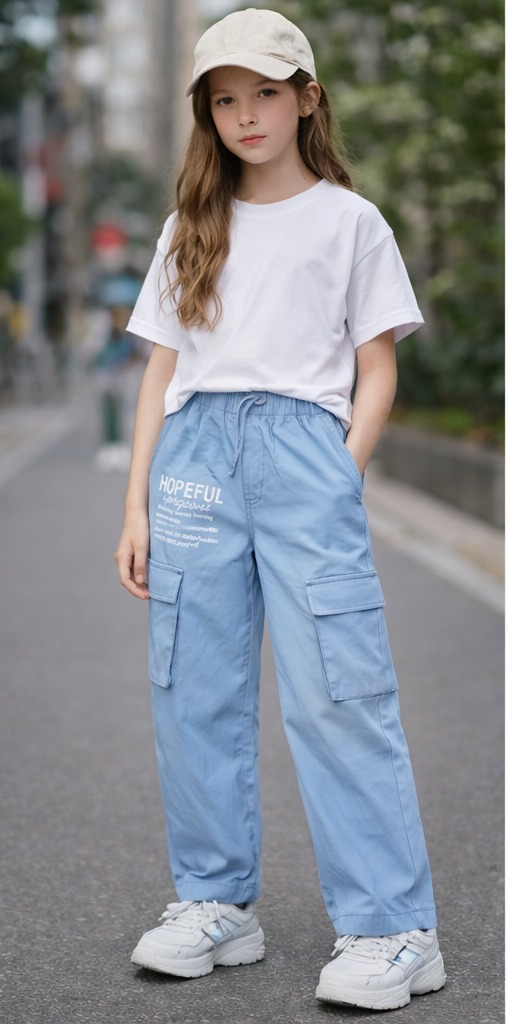 Kids Light Blue Cargo Pants